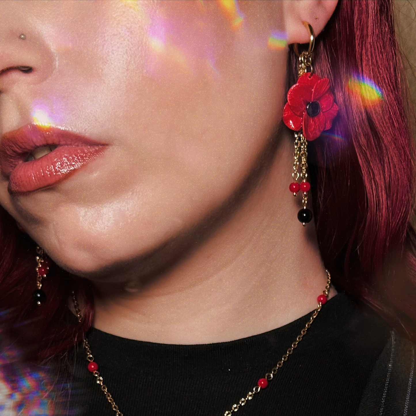 Pendientes Metamorfosis Amapolas