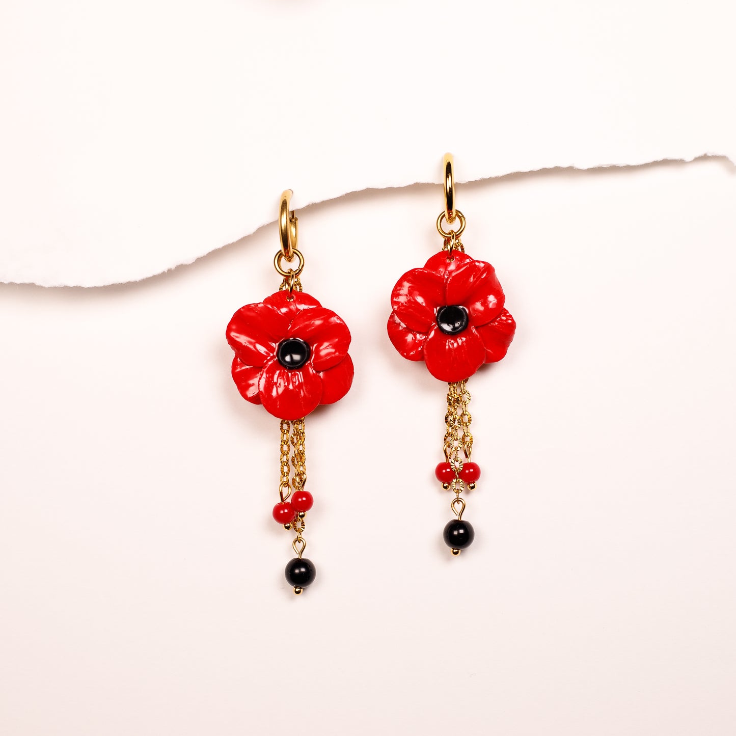 Pendientes Metamorfosis Amapolas