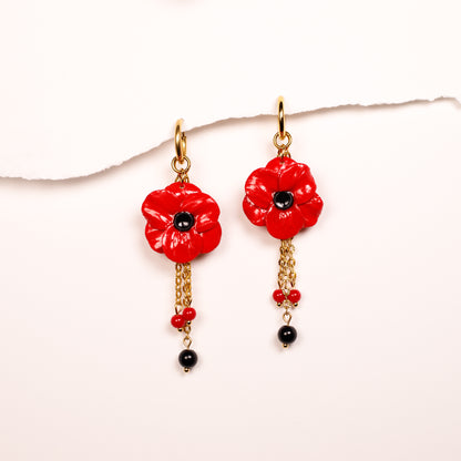 Pendientes Metamorfosis Amapolas