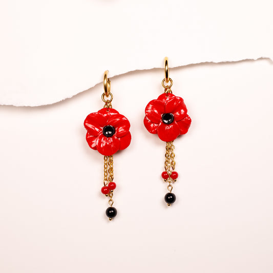 Pendientes Metamorfosis Amapolas