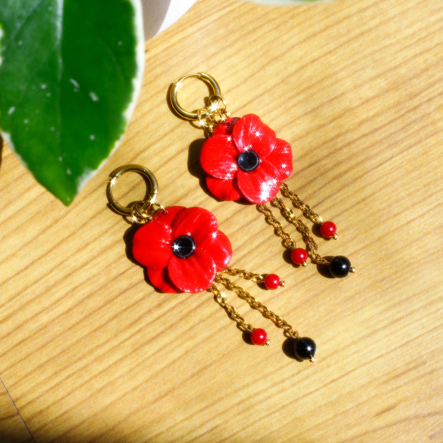 Pendientes Metamorfosis Amapolas